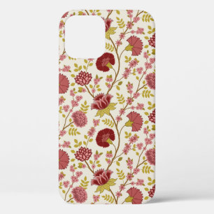Jacobean Floral Pattern Reds Pinks Gold Cream Case-Mate iPhone Case