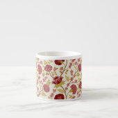 Jacobean Floral Pattern Reds Pinks Gold Cream Espresso Kop (Voorkant)