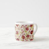 Jacobean Floral Pattern Reds Pinks Gold Cream Espresso Kop (Voorkant rechts)
