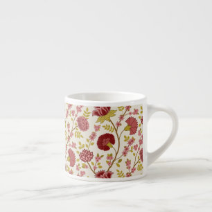 Jacobean Floral Pattern Reds Pinks Gold Cream Espresso Kop