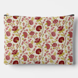 Jacobean Floral Pattern Reds Pinks Gold Cream Etui