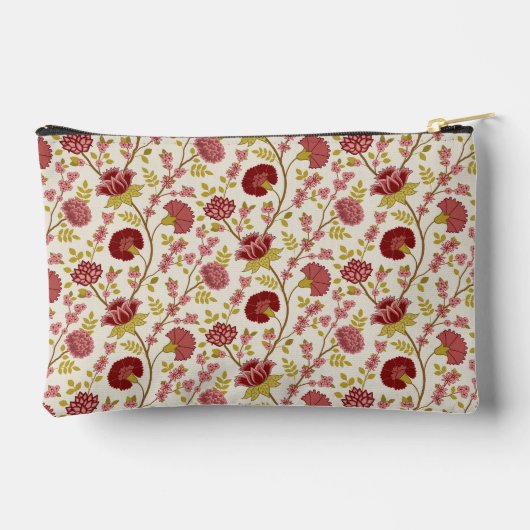 Jacobean Floral Pattern Reds Pinks Gold Cream Etui (Achterkant)