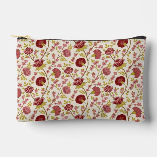 Jacobean Floral Pattern Reds Pinks Gold Cream Etui (Voorkant)