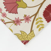 Jacobean Floral Pattern Reds Pinks Gold Cream Fleece Deken (Hoek)