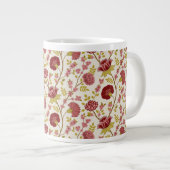 Jacobean Floral Pattern Reds Pinks Gold Cream Grote Koffiekop (Voorkant rechts)