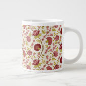 Jacobean Floral Pattern Reds Pinks Gold Cream Grote Koffiekop (Rechts)