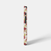 Jacobean Floral Pattern Reds Pinks Gold Cream iPhone Hoesje (Linkerkant)