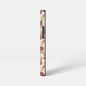 Jacobean Floral Pattern Reds Pinks Gold Cream iPhone Hoesje (Linkerkant)