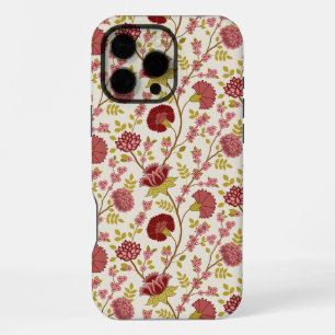 Jacobean Floral Pattern Reds Pinks Gold Cream iPhone 16 Pro Max Hoesje