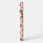 Jacobean Floral Pattern Reds Pinks Gold Cream iPhone Hoesje (Linkerkant)