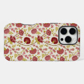 Jacobean Floral Pattern Reds Pinks Gold Cream iPhone Hoesje (Achterkant horizontaal)