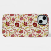 Jacobean Floral Pattern Reds Pinks Gold Cream iPhone Hoesje (Achterkant horizontaal)