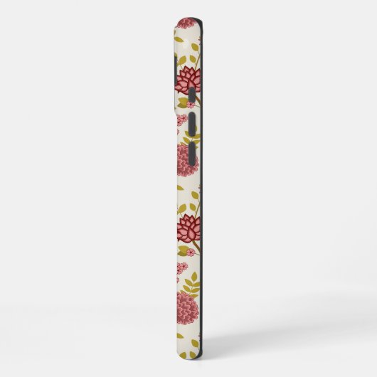 Jacobean Floral Pattern Reds Pinks Gold Cream iPhone Hoesje (Linkerkant)