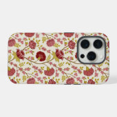 Jacobean Floral Pattern Reds Pinks Gold Cream iPhone Hoesje (Achterkant horizontaal)
