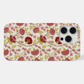 Jacobean Floral Pattern Reds Pinks Gold Cream iPhone Hoesje (Achterkant horizontaal)