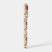 Jacobean Floral Pattern Reds Pinks Gold Cream iPhone Hoesje (Rechterkant)