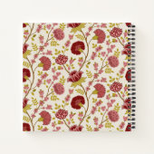 Jacobean Floral Pattern Reds Pinks Gold Cream Notitieboek (Achterkant)