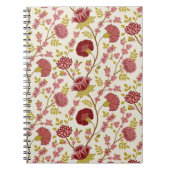 Jacobean Floral Pattern Reds Pinks Gold Cream Notitieboek (Voorkant)