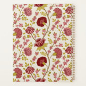 Jacobean Floral Pattern Reds Pinks Gold Cream Planner (Achterkant)