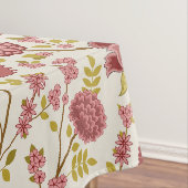 Jacobean Floral Pattern Reds Pinks Gold Cream Tafelkleed (Voorbeeld)
