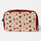 Jacobean Floral Pattern Reds Pinks Gold Cream Toilettasje (Voorkant)