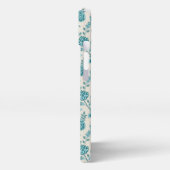 Jacobean Floral Pattern Teals op Cream iPhone Hoesje (Linkerkant)