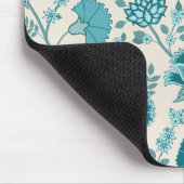 Jacobean Floral Pattern Teals op Cream Muismat (Hoek)