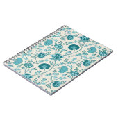 Jacobean Floral Pattern Teals op Cream Notitieboek (Linkerzijde)