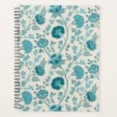 Jacobean Floral Pattern Teals op Cream Planner (Voorkant)