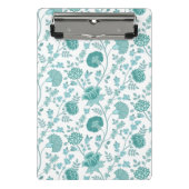Jacobean Floral Pattern Teals op wit Mini Klembord (Voorkant)