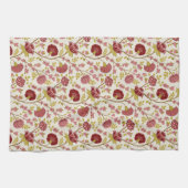 Jacobean Floral Rpt Pattern Reds Pinks Gold Cream Theedoek (Horizontaal)