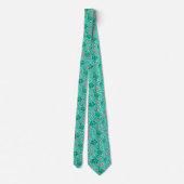 Jacobean Floral, Turquoise, Aqua & Coral Stropdas (Achterkant)
