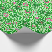 Jacobean Floral Wallpaper, Emerald en Lime Green Cadeaupapier (Hoek)