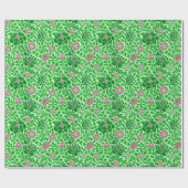 Jacobean Floral Wallpaper, Emerald en Lime Green Cadeaupapier (Vlak)