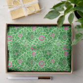 Jacobean Floral Wallpaper, Emerald en Lime Green Tissuepapier (Geschenk)