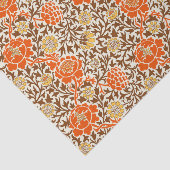 Jacobean Floral Wallpaper, Oranje, bruin en moster Tissuepapier (Detail)