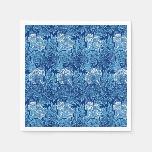 Jacobean Flower Damask, Cobalt and Light Blue Servet (Voorkant)