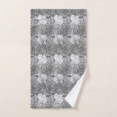 Jacobean Flower Damask, Grey/Grey en White Bad Handdoek (Handdoek)