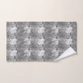 Jacobean Flower Damask, Grey/Grey en White Bad Handdoek (Handdoek)