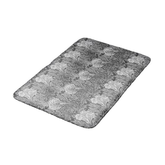 Jacobean Flower Damask, Grey/Grey en White Badmat (Gekanteld)