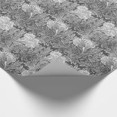 Jacobean Flower Damask, Grey/Grey en White Cadeaupapier (Hoek)