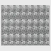 Jacobean Flower Damask, Grey/Grey en White Cadeaupapier (Vlak)