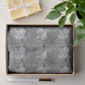 Jacobean Flower Damask, Grey/Grey en White Tissuepapier (Geschenk)