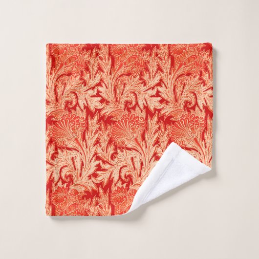 Jacobean Flower Damask, Mandarin and Light Oranje Bad Handdoek (Wasdoekje)