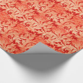 Jacobean Flower Damask, Mandarin and Light Oranje Cadeaupapier (Hoek)
