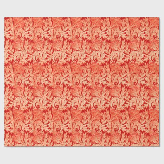 Jacobean Flower Damask, Mandarin and Light Oranje Cadeaupapier (Vlak)
