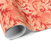 Jacobean Flower Damask, Mandarin and Light Oranje Cadeaupapier (Rol Hoek)