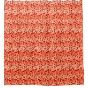 Jacobean Flower Damask, Mandarin and Light Oranje Douchegordijn