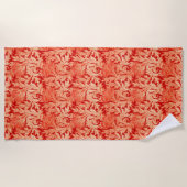 Jacobean Flower Damask, Mandarin and Light Oranje Strandlaken (Voorkant)