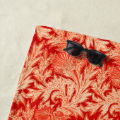 Jacobean Flower Damask, Mandarin and Light Oranje Strandlaken (In situ)